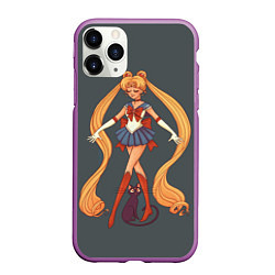 Чехол iPhone 11 Pro матовый Sailor Moon Сейлор Мун, цвет: 3D-фиолетовый