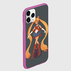 Чехол iPhone 11 Pro матовый Sailor Moon Сейлор Мун, цвет: 3D-фиолетовый — фото 2