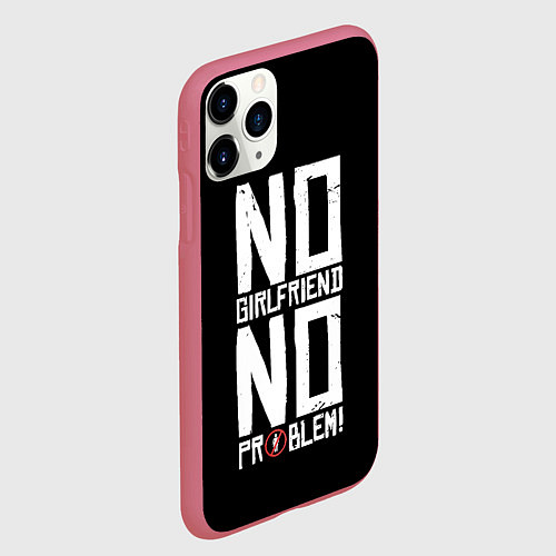 Чехол iPhone 11 Pro матовый Нет Девушки - Нет Проблем / 3D-Малиновый – фото 2