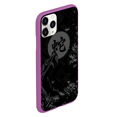 Чехол iPhone 11 Pro матовый Кобра / 3D-Фиолетовый – фото 2