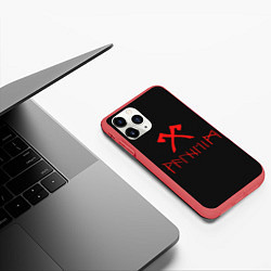 Чехол iPhone 11 Pro матовый Valheim, цвет: 3D-красный — фото 2