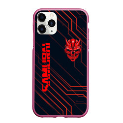 Чехол iPhone 11 Pro матовый CYBERPUNK 2077 samurai