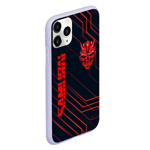 Чехол iPhone 11 Pro матовый CYBERPUNK 2077 samurai / 3D-Светло-сиреневый – фото 2