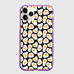 Чехол iPhone 11 Pro матовый Яичница, цвет: 3D-фиолетовый