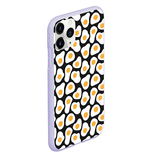 Чехол iPhone 11 Pro матовый Яичница / 3D-Светло-сиреневый – фото 2