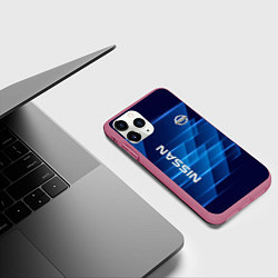 Чехол iPhone 11 Pro матовый Nissan, цвет: 3D-малиновый — фото 2