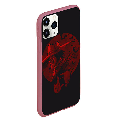 Чехол iPhone 11 Pro матовый Hellsing Хеллсинг / 3D-Малиновый – фото 2