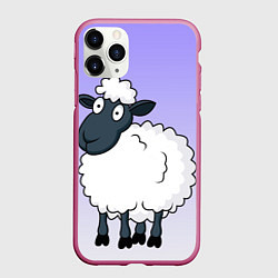 Чехол iPhone 11 Pro матовый Нарисованный милый барашек, цвет: 3D-малиновый