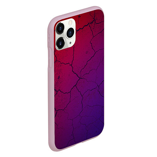 Чехол iPhone 11 Pro матовый Трещины / 3D-Розовый – фото 2