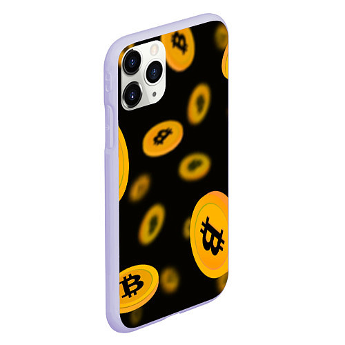 Чехол iPhone 11 Pro матовый БИТКОИН BITCOIN / 3D-Светло-сиреневый – фото 2