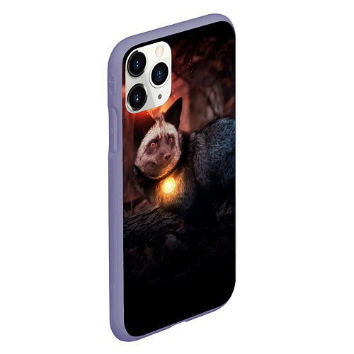 Чехол iPhone 11 Pro матовый Волшебная лисица / 3D-Серый – фото 2