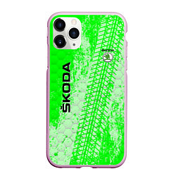 Чехол iPhone 11 Pro матовый SKODA, цвет: 3D-розовый