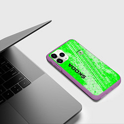 Чехол iPhone 11 Pro матовый SKODA, цвет: 3D-фиолетовый — фото 2