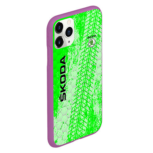 Чехол iPhone 11 Pro матовый SKODA / 3D-Фиолетовый – фото 2