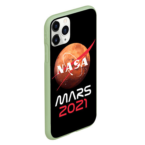 Чехол iPhone 11 Pro матовый NASA Perseverance / 3D-Салатовый – фото 2