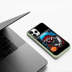 Чехол iPhone 11 Pro матовый Disturbed, цвет: 3D-салатовый — фото 2