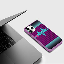 Чехол iPhone 11 Pro матовый Неоновый гонщик Скин CS:GO, цвет: 3D-фиолетовый — фото 2