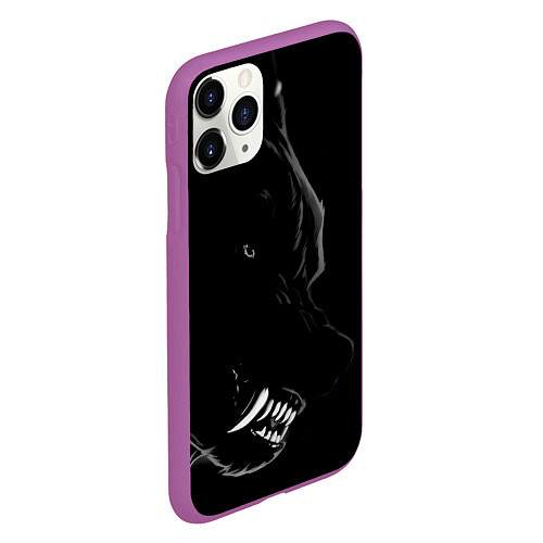 Чехол iPhone 11 Pro матовый Wolf / 3D-Фиолетовый – фото 2