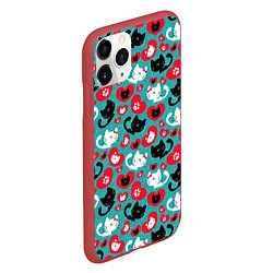 Чехол iPhone 11 Pro матовый Kitty Любовь, цвет: 3D-красный — фото 2