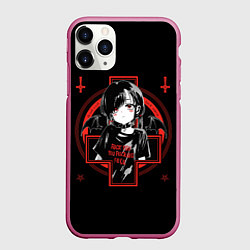 Чехол iPhone 11 Pro матовый SATANIC, цвет: 3D-малиновый