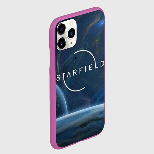Чехол iPhone 11 Pro матовый Starfield / 3D-Фиолетовый – фото 2