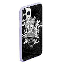 Чехол iPhone 11 Pro матовый ДРАКОН DRAGON, цвет: 3D-светло-сиреневый — фото 2