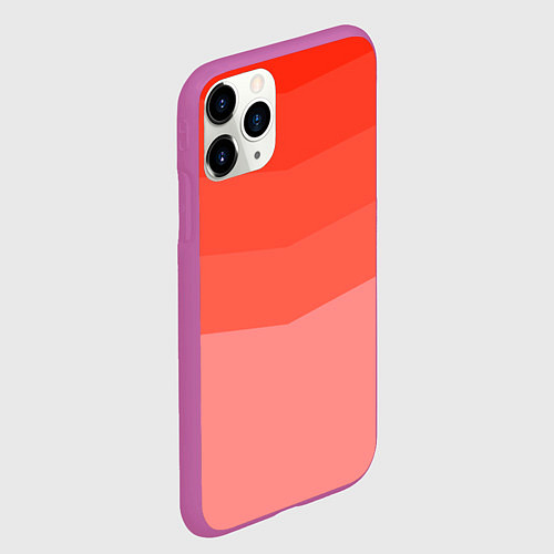 Чехол iPhone 11 Pro матовый Персиковый Градиент / 3D-Фиолетовый – фото 2