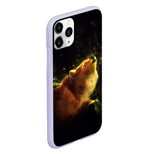 Чехол iPhone 11 Pro матовый Лисица / 3D-Светло-сиреневый – фото 2