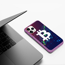 Чехол iPhone 11 Pro матовый БИТКОИН BITCOIN, цвет: 3D-фиолетовый — фото 2