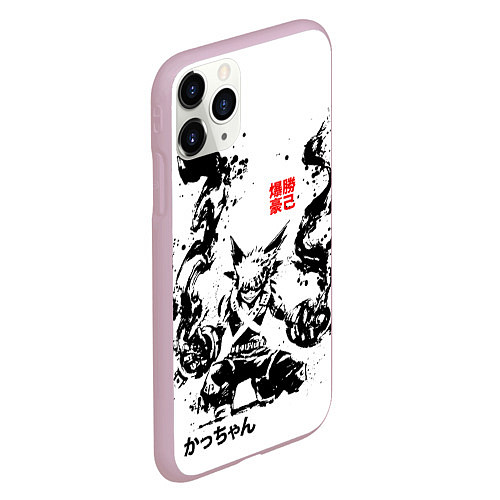 Чехол iPhone 11 Pro матовый Моя геройская академия, Кацуки / 3D-Розовый – фото 2