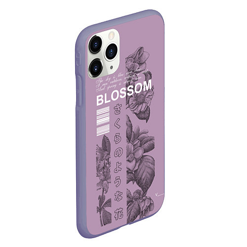 Чехол iPhone 11 Pro матовый Blossom / 3D-Серый – фото 2