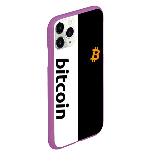 Чехол iPhone 11 Pro матовый БИТКОИН BITCOIN Z / 3D-Фиолетовый – фото 2