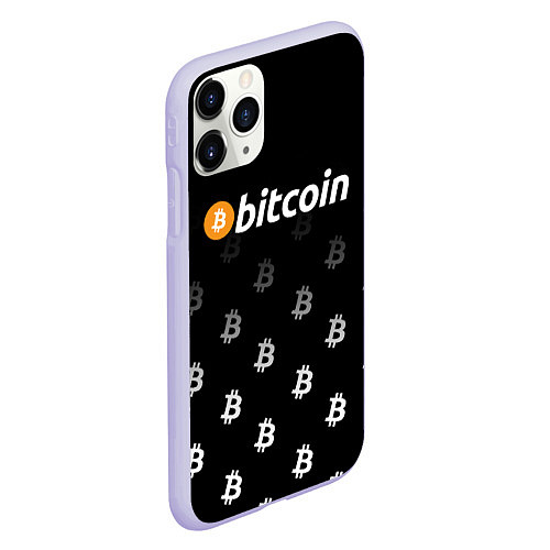 Чехол iPhone 11 Pro матовый БИТКОИН BITCOIN Z / 3D-Светло-сиреневый – фото 2