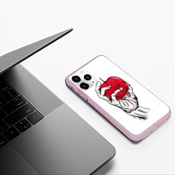 Чехол iPhone 11 Pro матовый Яблоко, цвет: 3D-розовый — фото 2