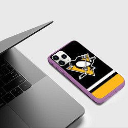 Чехол iPhone 11 Pro матовый Питтсбург Пингвинз Форма1, цвет: 3D-фиолетовый — фото 2