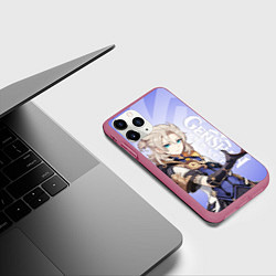 Чехол iPhone 11 Pro матовый GENSHIN IMPACT, АЛЬБЕДО, цвет: 3D-малиновый — фото 2