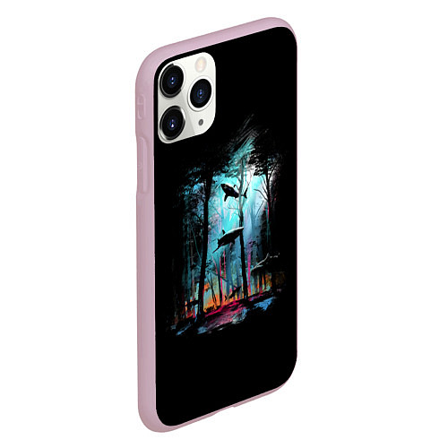 Чехол iPhone 11 Pro матовый Shark forest / 3D-Розовый – фото 2