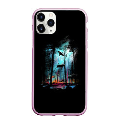 Чехол iPhone 11 Pro матовый Shark forest, цвет: 3D-розовый