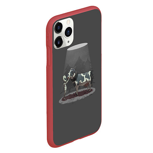 Чехол iPhone 11 Pro матовый Прощай, корова / 3D-Красный – фото 2