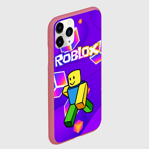 Чехол iPhone 11 Pro матовый ROBLOX КУБЫ / 3D-Малиновый – фото 2