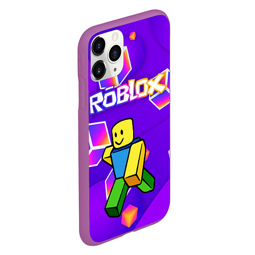 Чехол iPhone 11 Pro матовый ROBLOX КУБЫ / 3D-Фиолетовый – фото 2