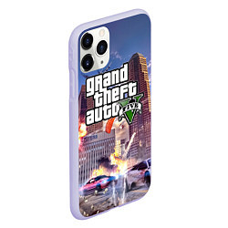 Чехол iPhone 11 Pro матовый ЭКШЕН Grand Theft Auto V, цвет: 3D-светло-сиреневый — фото 2