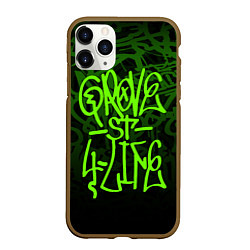 Чехол iPhone 11 Pro матовый ГТА GTA GROVE STREET 4 LIF