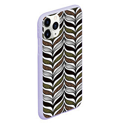 Чехол iPhone 11 Pro матовый Африканский племенной узор, цвет: 3D-светло-сиреневый — фото 2