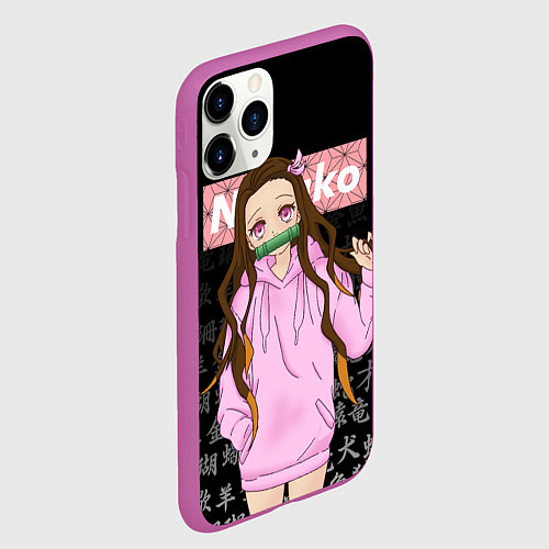 Чехол iPhone 11 Pro матовый NEZUKO НЕЗУКО / 3D-Фиолетовый – фото 2