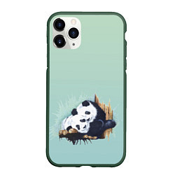 Чехол iPhone 11 Pro матовый Акварельные панды