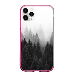 Чехол iPhone 11 Pro матовый Туманный лес, цвет: 3D-малиновый