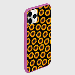 Чехол iPhone 11 Pro матовый ПОДСОЛНУХИ РАСТЕНИЯ, цвет: 3D-фиолетовый — фото 2