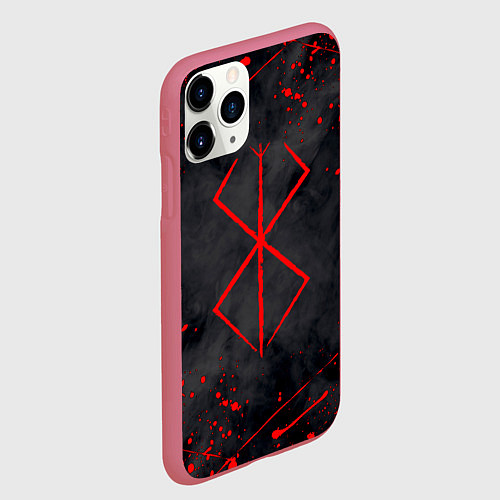 Чехол iPhone 11 Pro матовый BERSERK БЕРСЕРК КЛЕЙМО / 3D-Малиновый – фото 2