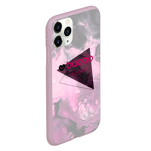 Чехол iPhone 11 Pro матовый Badoo Баду Ищу парня / 3D-Розовый – фото 2
